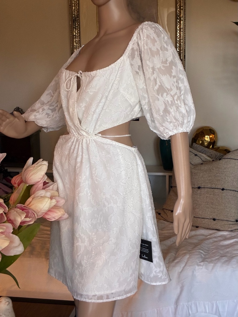 a new day White Off-Shoulder Cutout Mini Dress